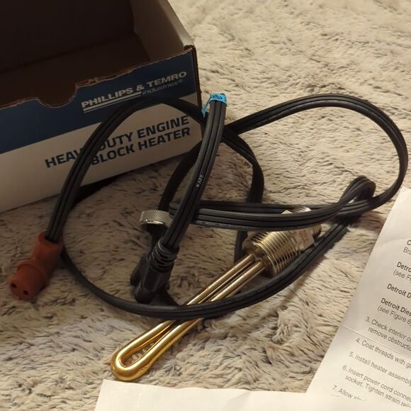 ~ NEW ZEROSTART CUMMINS ENGINE COPPER IMMERSION BLOCK HEATER w/ CORD ~ 860-5556 - Picture 1 of 10